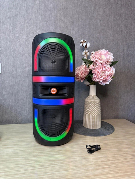 Потужна Bluetooth колонка-валіза MS-2048BT 50W | Портативна акустика з RGB підсвіткою, FM, USB, SD, акумулятор 6 год 2048 бт фото
