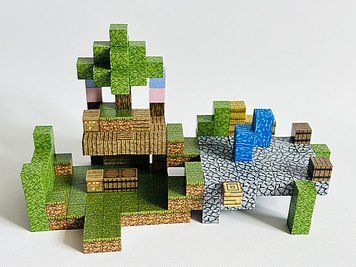 Магнитный конструктор в стиле Minecraft | 216 деталей | Маленький дом | Кубики 2 см Арт. Н064 (24) фото