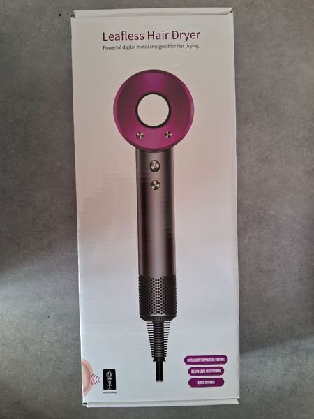 Фен з іонізацією Leafless Hair Dryer без насадок міні електрофен безшумний для укладання волосся 1600 Вт 440731 фото