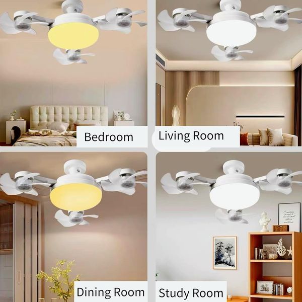 Стельова LED лампа-вентилятор з пультом E27 50W | 3 швидкості, регулювання світла 3000-6500K 3вентпотолок фото