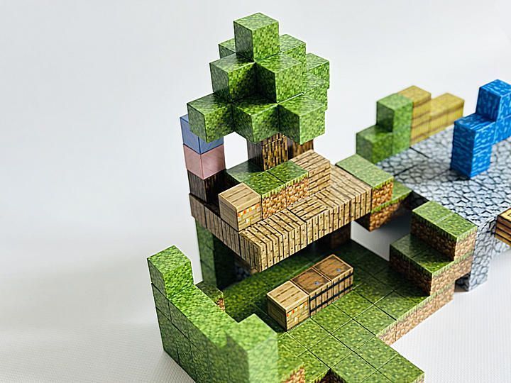 Магнітний конструктор у стилі Minecraft | 216 деталей | Маленький будинок Кубики 2 см Арт. Н064 (24) фото