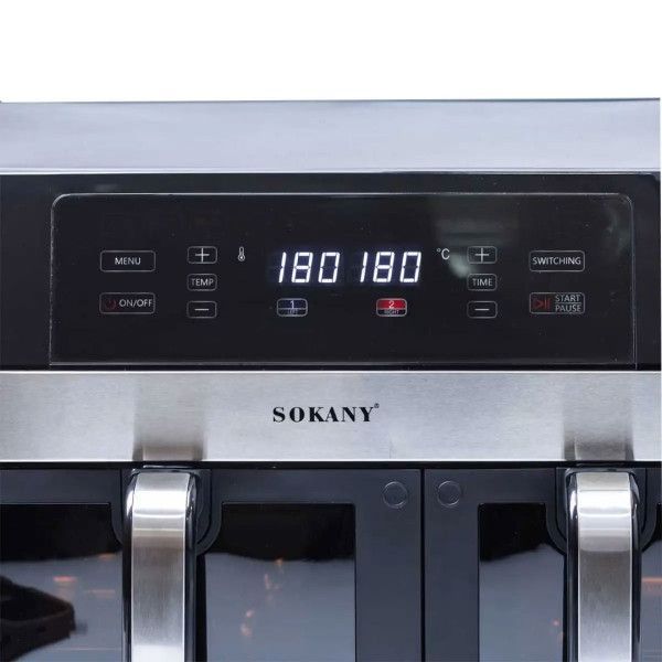 Аэрогриль-фритюрница SOKANY SK-10034 11 л, 2800 Вт с сенсорным управлением | Мультипечь с двойной чашей фаб73 сокані10034 фото
