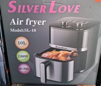 Аэрофритюрница 10л безоливная мультипечь 2200W Электрофритюрница для жарки без масла Silver Love 440740 фото