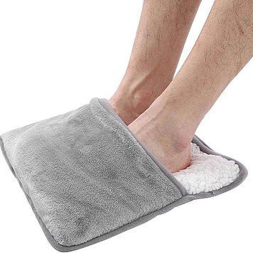Портативная фланелевая грелка для ног Foot Warmer XL-997 с USB подогревом коврик электрический серый Артикул: 33467 тец фото