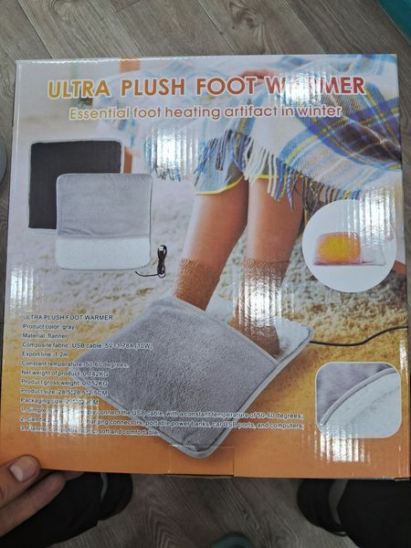 Портативна фланелева грілка для ніг Foot Warmer XL-997 з підігрівом USB килимок електричний сірий Артикул: 33467 тец фото