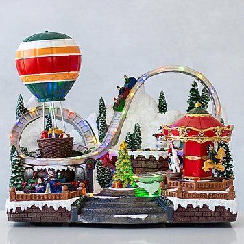 Музыкальная карусель с подсветкой &laquo;Зимнее чудо&raquo; 33&times;19&times;26,5 см, разноцветная, полистоун, USB и батарейки повітряна куля зимня новорічнабоб55 фото