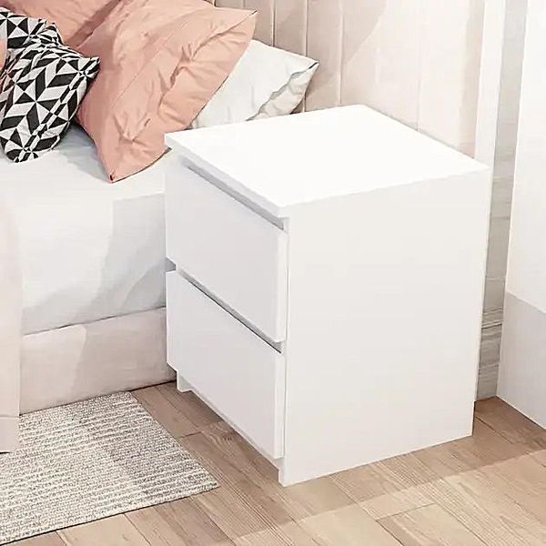 Белая прикроватная тумбочка с ящиком 41&times;32&times;30 см &ndash; компактная банкетка для спальни мелАртикул: 17252 фото