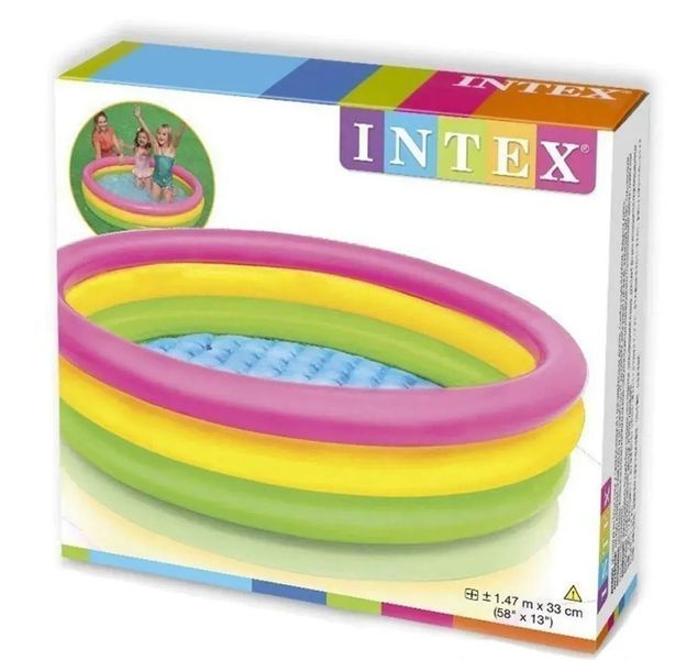 дитячий надувний басейн Intex 57422 147&times;33 см (299 л) | круглий басейн для дітей від 2 років, з надувним дном 0746бас фото