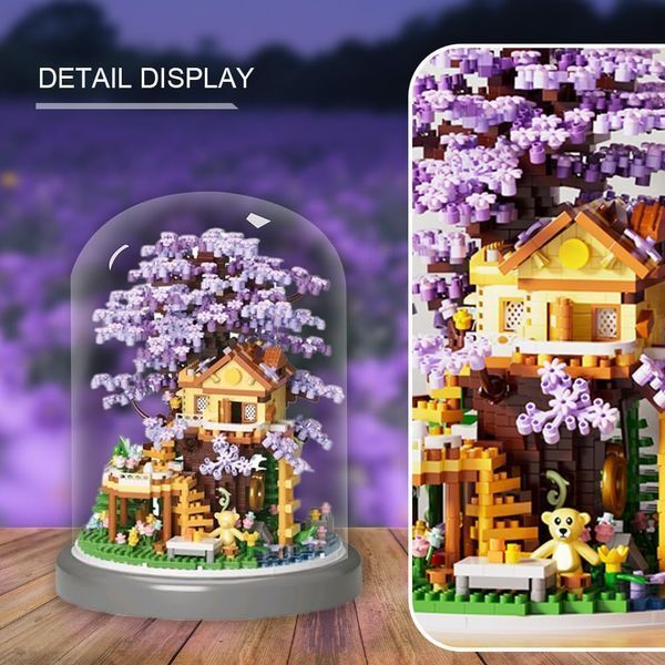 DIY 3D конструктор-нічник &laquo;Сакура&raquo; з LED-підсвіткою та куполом &mdash; декоративний набір Sky Cottage сакура купол 2243р фото