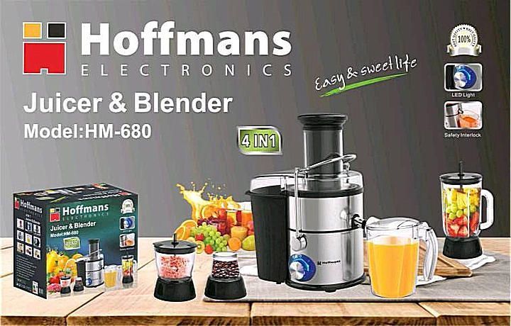Соковитискач електричний 4в1 Hoffmans HM-680 | М'ясорубка, Блендер, Подрібнювач, Соковитискач 1500Вт скляна колба Соковитискач Hoffmans 4in1 HM-680 фото