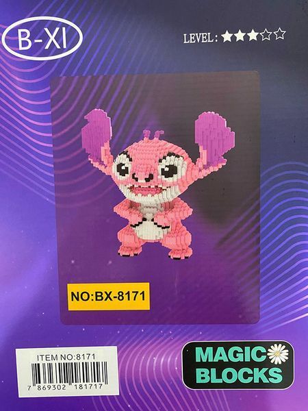 Конструктор Magic Blocks Стич Angel Розовый Высота 33 см стоит на ногах стіч рожевий на ногах фото
