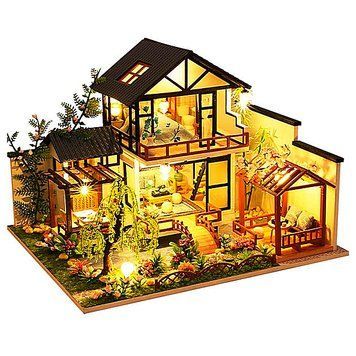 DIY Домик-конструктор &laquo;Цветочный Сад&raquo; с LED-подсветкой и куполом &ndash; 3D румбокс для сборки, миниатюра интерьер Арт.Р010-В фото