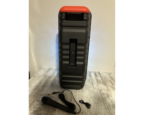 Караоке колонка GTS-1701 2x8" з мікрофоном, Bluetooth, підсвічуванням, FM, USB, TWS | Акумуляторна колонка-валіза GTS-1701 фото