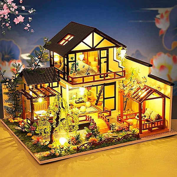 DIY Домик-конструктор &laquo;Цветочный Сад&raquo; с LED-подсветкой и куполом &ndash; 3D румбокс для сборки, миниатюра интерьер Арт.Р010-В фото