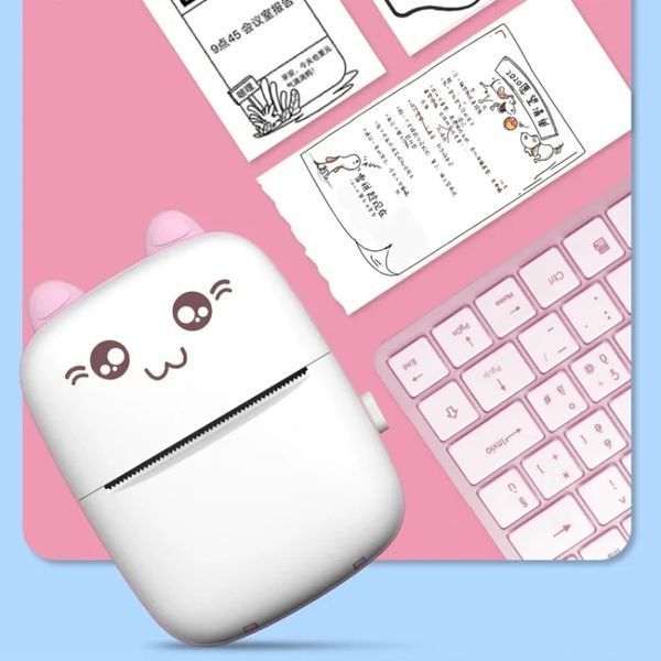 Портативный мини принтер термопринтер bt Mini printer portable Pink розовый 2051340294 фото