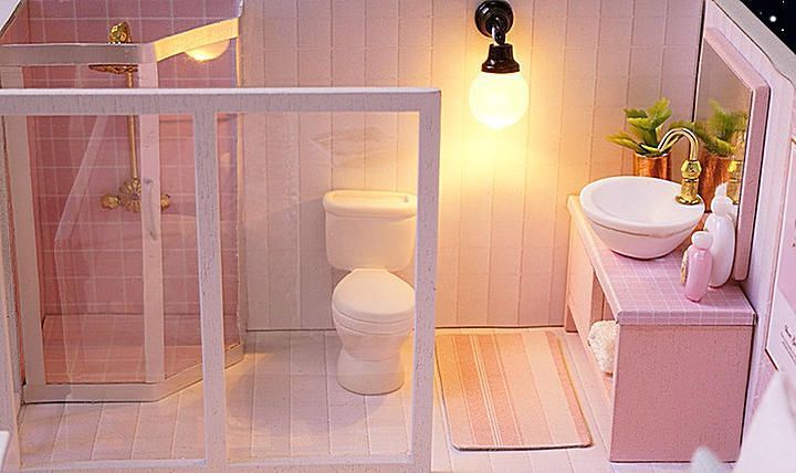 3D Конструктор румбокс &laquo;Дом для принцессы&raquo; &ndash; розовый мини-домик с LED-подсветкой и пылезащитным куполом Арт.L-027-B фото