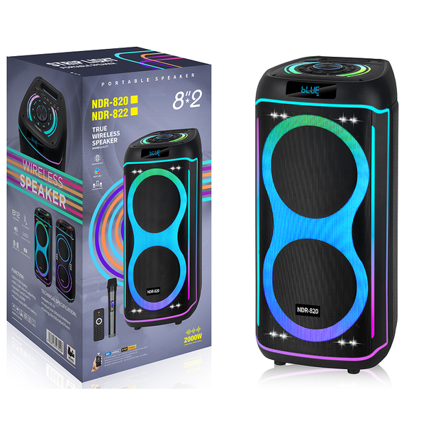 Портативна колонка Bluetooth 40W NDR-820 Караоке, мікрофон, RGB, USB, TF ndr820 фото