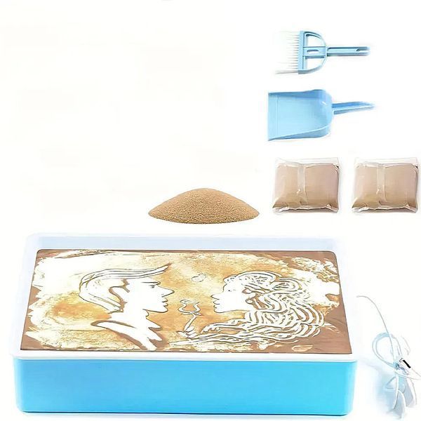 Набор для рисования песком Sand Painting с планшетом и подсветкой, голубой малювання піском фаб10 фото