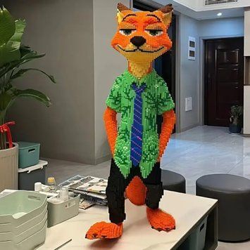 Великий 3D конструктор Лис Nick Wilde, micro blocks, 8133 деталей, колекційна модельі зверополіс Нік ваілд лис 3д фото