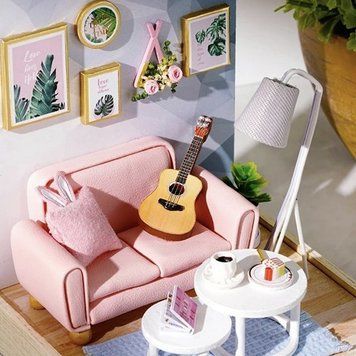 3D Румбокс комната для отдыха сделай своими руками для детей 8+ DIY Dollhouse QT025 фото