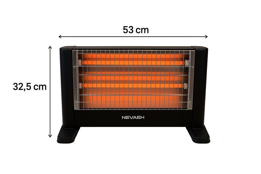 Кварцевый обогреватель Nevaeh LX-1820, 1600W, 4 режима, защита от перегрева, черный ВЛ889 фото