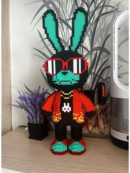 3D Конструктор Заєць в окулярах Хіп-Хоп Кролик BitBoy 5300 деталей, 50 см 9199заєць в череп фото