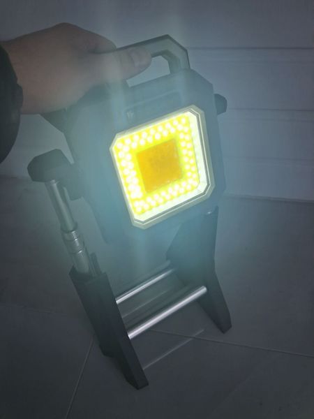 Прожектор акумуляторний LED 3000LM з ліхтарем, 9000mAh, 3 режими, 6500K/2700K, USB Power Bank, Портативний прожектор Work Light 50W | Для ремонту, будівництва, кемпінгу, аварійного освітлення вл537 фото