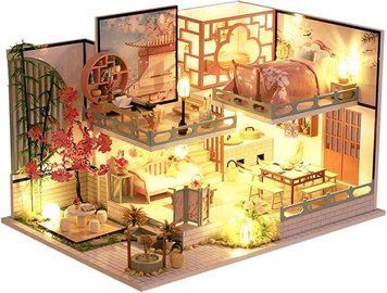 Румбокс 3D DIY "Japanese Casa Loft" с LED подсветкой и куполом | Мини дом в японском стиле Подарок м032-б фото
