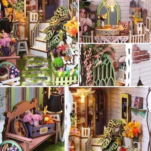 Book Nook DIY &laquo;Квітковий будинок&raquo; &ndash; румбокс з LED-підсвічуванням, 29&times;18.5&times;11 см, білий 25-167 фото