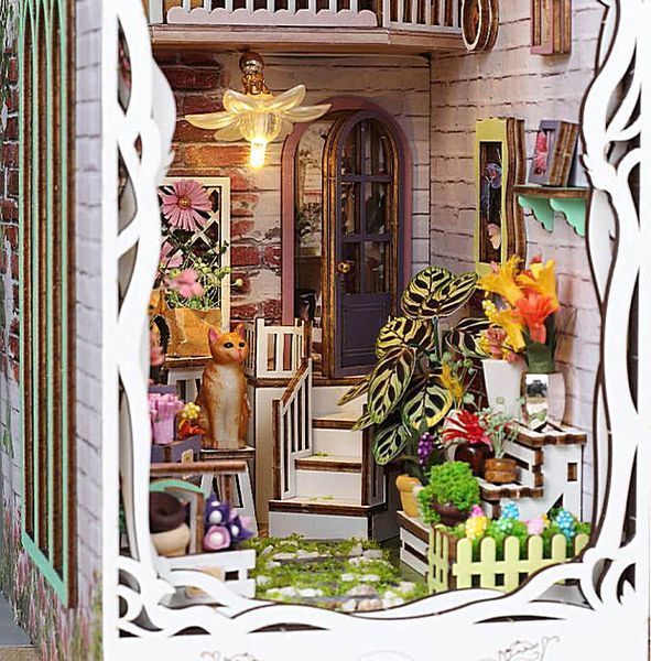 Book Nook DIY &laquo;Квітковий будинок&raquo; &ndash; румбокс з LED-підсвічуванням, 29&times;18.5&times;11 см, білий 25-167 фото