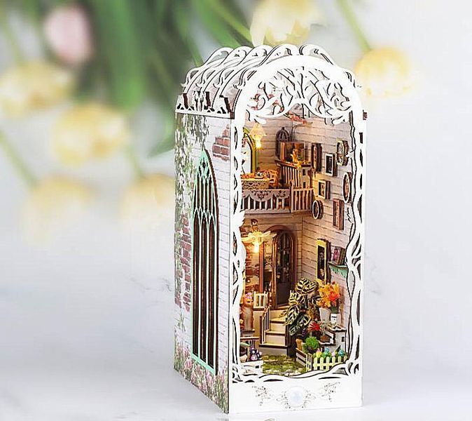Book Nook DIY &laquo;Квітковий будинок&raquo; &ndash; румбокс з LED-підсвічуванням, 29&times;18.5&times;11 см, білий 25-167 фото