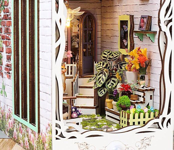 Book Nook DIY &laquo;Квітковий будинок&raquo; &ndash; румбокс з LED-підсвічуванням, 29&times;18.5&times;11 см, білий 25-167 фото