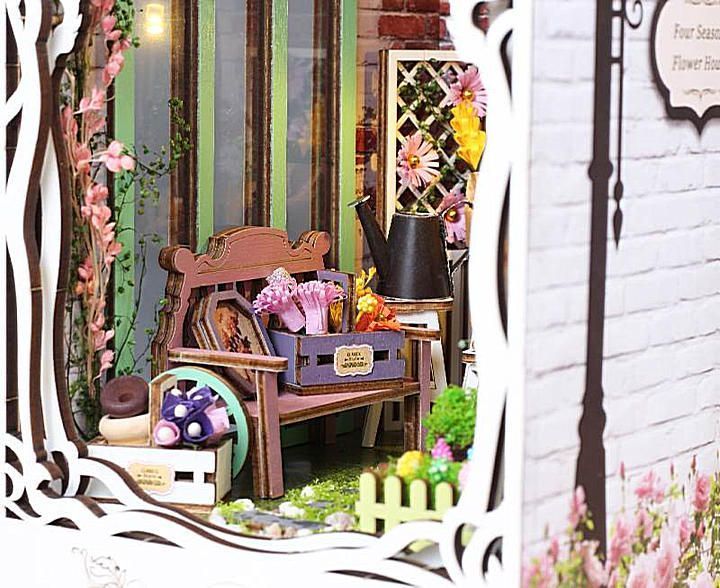 Book Nook DIY &laquo;Квітковий будинок&raquo; &ndash; румбокс з LED-підсвічуванням, 29&times;18.5&times;11 см, білий 25-167 фото