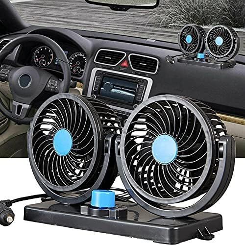 Автомобільний вентилятор подвійний 12V на торпеду, 2 вентилятори з регулюванням 360&deg;, охолодження салону авто 2015512в фото