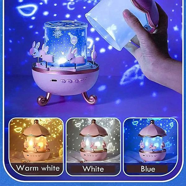 Ночник проектор 6 катриджей детский Fairy Tale E11 розовый проектор рожевий на 360 фото