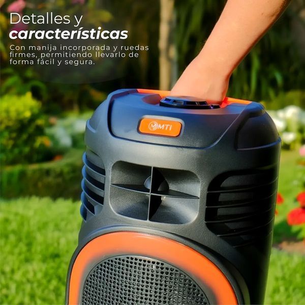 Потужна портативна Bluetooth колонка 3x8" 90W RMS з мікрофоном, LED підсвітка, FM, акумулятор, чорна ms2063 фото