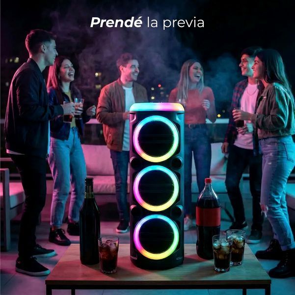 Портативна колонка 3&times;8" 90W Bluetooth Party Speaker 72 см з мікрофоном, LED підсвічуванням, FM і акумулятором ms2076кол фото