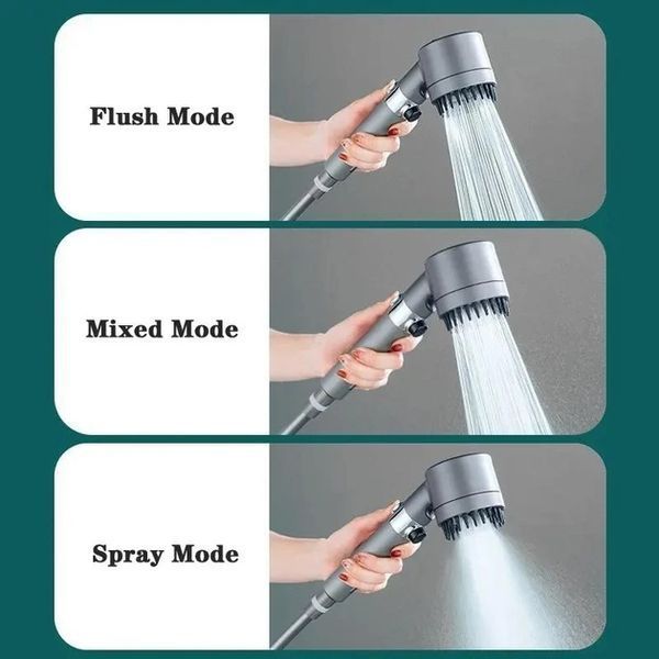 Лейка для душа массажная высокое давление 3 режима турболейка TURBOCHARGED SHOWER HEAD 1996275022 фото