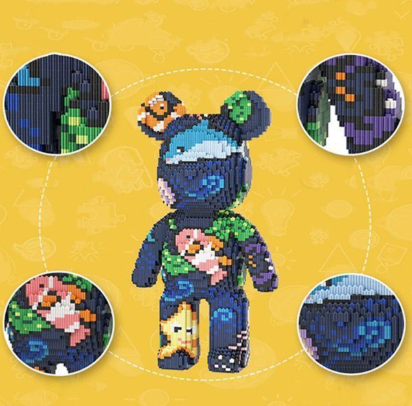 Конструктор мишка 3Д розвивающий Magic Blocks Bearbrick Аквариум 2309246534 фото
