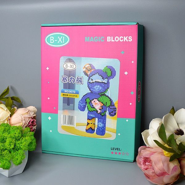 Конструктор мишка 3Д розвивающий Magic Blocks Bearbrick Аквариум 2309246534 фото