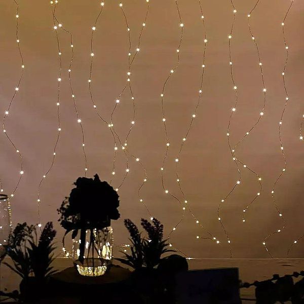 Гірлянда штора 300 LED з крючками мідна з пультом Водоспад 3м х 3м GSH3*3dtop фото