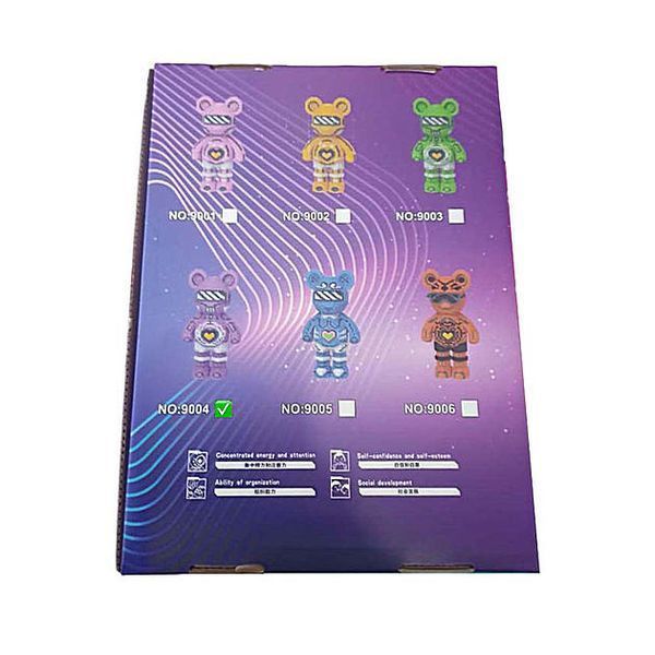 Светящийся конструктор Magic Blocks 9004 в виде мышки Bearbrick На 4031 деталей и Высотой 50 см Фиолетовый ABS-Пластик 9004 фото