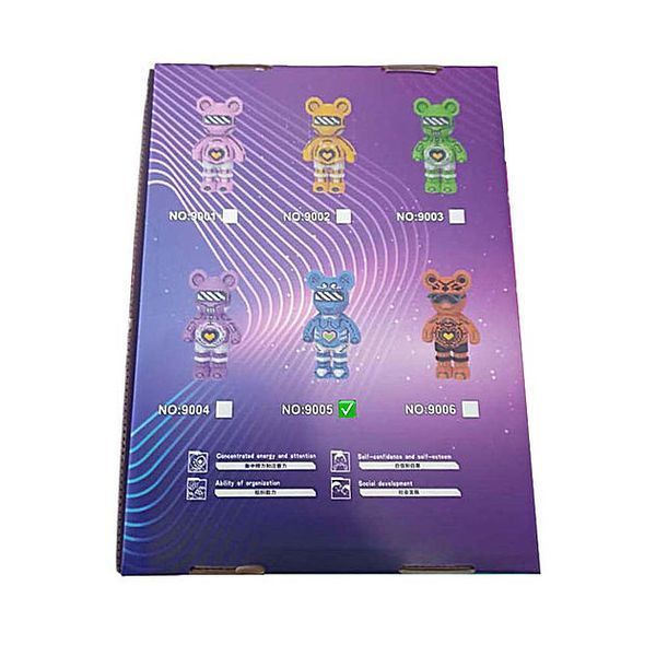 Светящийся конструктор Magic Blocks 9005 в виде мишки Bearbrick На 4031 деталей и Высотой 50 см Синий ABS-Пластик 9005 фото