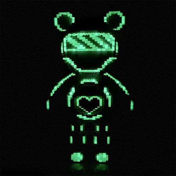 Светящийся конструктор Magic Blocks 9005 в виде мишки Bearbrick На 4031 деталей и Высотой 50 см Синий ABS-Пластик 9005 фото