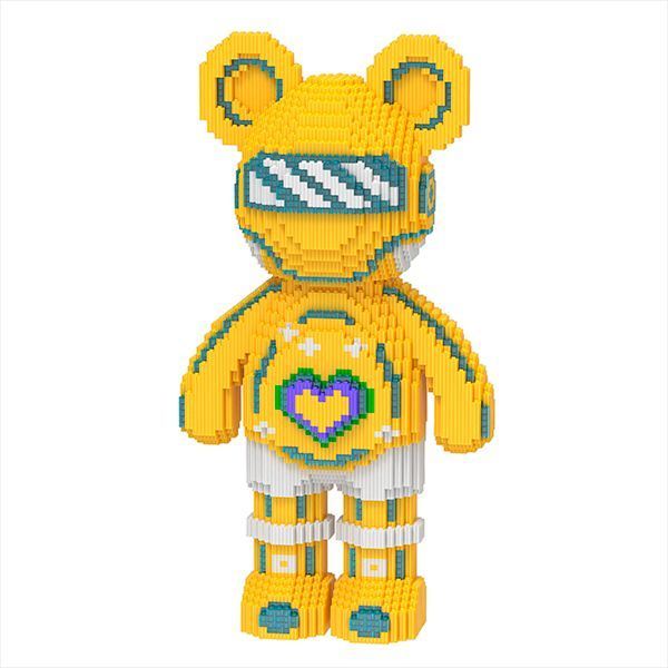 3D конструктор Bearbrick Magic Blocks 50 см, 4031 деталь, жовтий ведмедик з підсвічуванням-нічником SKU: 9002-k фото