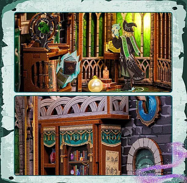 DIY Конструктор CuteBee Book Nook Darkness Commons &ndash; книжковий куточок у стилі магії Гаррі Поттера команата тьми 18 фото