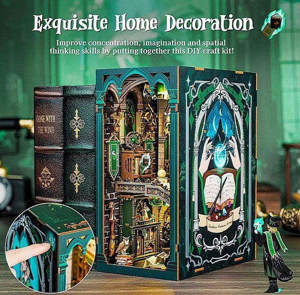 DIY Конструктор CuteBee Book Nook Darkness Commons &ndash; книжковий куточок у стилі магії Гаррі Поттера команата тьми 18 фото