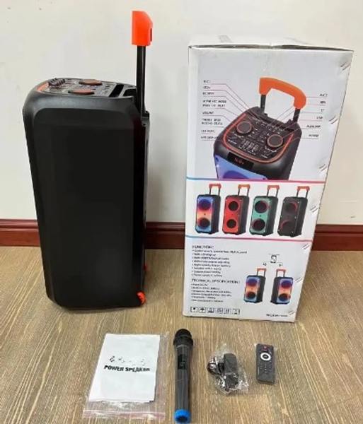 Bluetooth колонка NDR-1095 с колесиками, 8", 4500 мАч, RGB подсветка, микрофон и пульт. 35  (89) фото