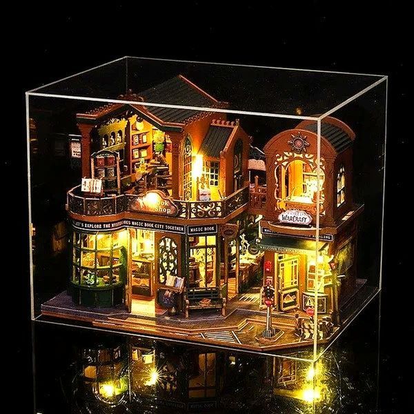 3D Румбокс Книжный магазин &ldquo;Сумерки&rdquo; DIY Dollhouse + Пылезащитный купол SKU: ES017-B фото