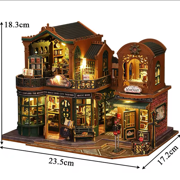 3D Румбокс Книжный магазин &ldquo;Сумерки&rdquo; DIY Dollhouse + Пылезащитный купол SKU: ES017-B фото